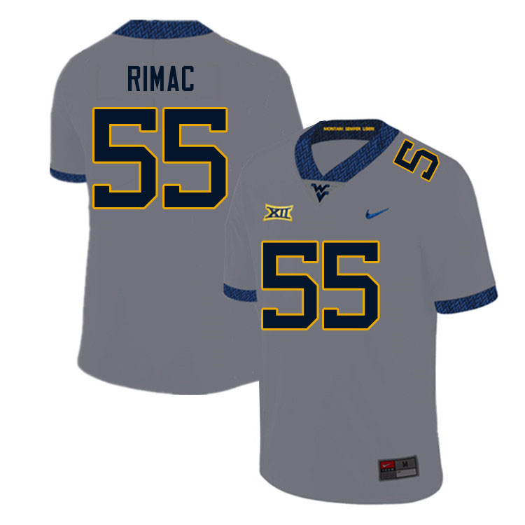 NCAA Men's Tomas Rimac West Virginia Mountaineers Gray #55 Nike Stitched Football College Authentic Jersey NQ23W55MX